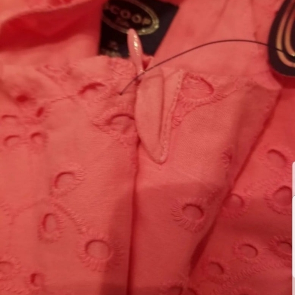 Scoop Girls Sleeveless Eyelet Fit & Flare Dress W/Bow Back Size 14-16 AzaleaPink - Picture 4 of 5